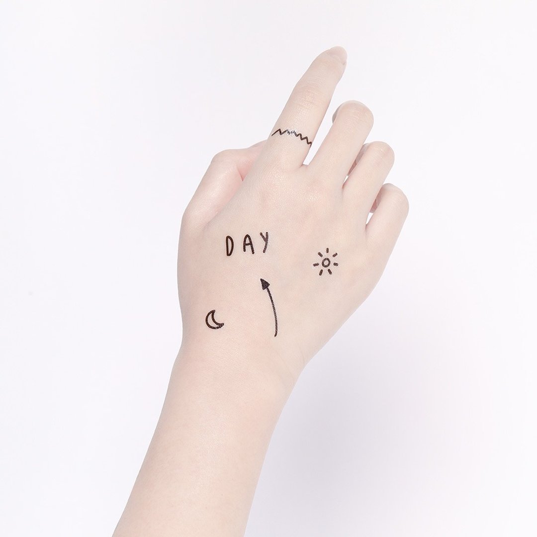 刺青纹身贴纸  -可爱小废话 手写 小文字 Surprise Tattoos - 纹身贴 - 纸 黑色