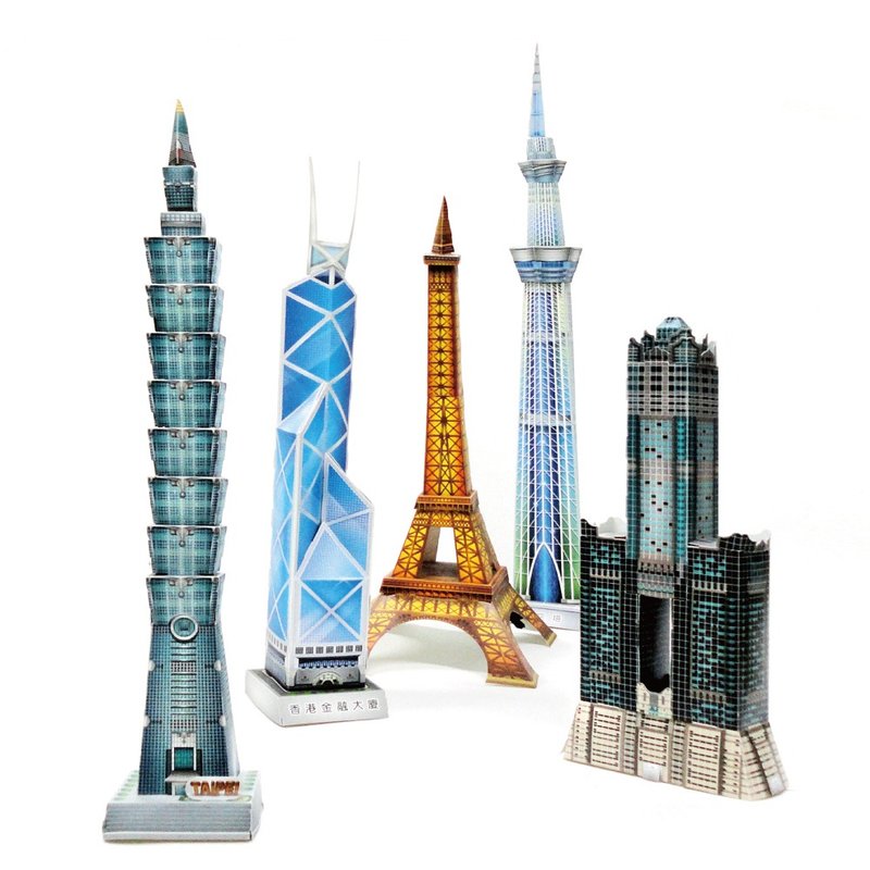 【DIY】台北摩天大楼 高雄85大楼 晴空塔 巴黎铁塔  /材料包/益智 - 木工/竹艺/纸艺 - 其他材质 