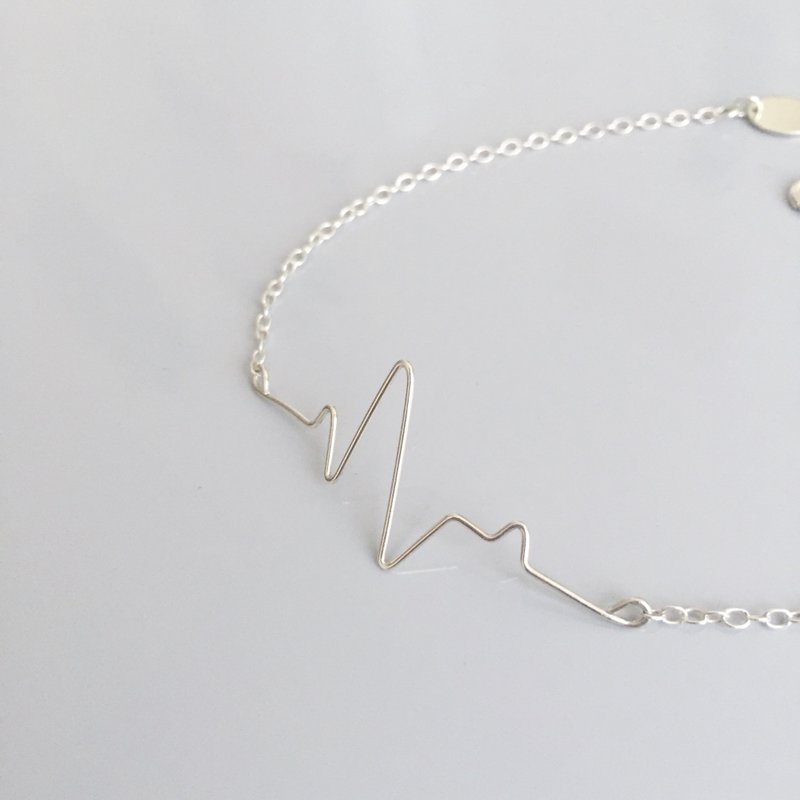 心动。心电图纯银手链 - 手链/手环 - 纯银 银色