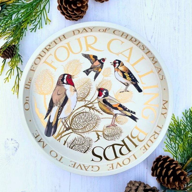 圣诞四鸣鸟浅盘糖果礼盒组 【英国糖迷你包12包入】 - 盘子/餐盘/盘架 - 其他材质 金色