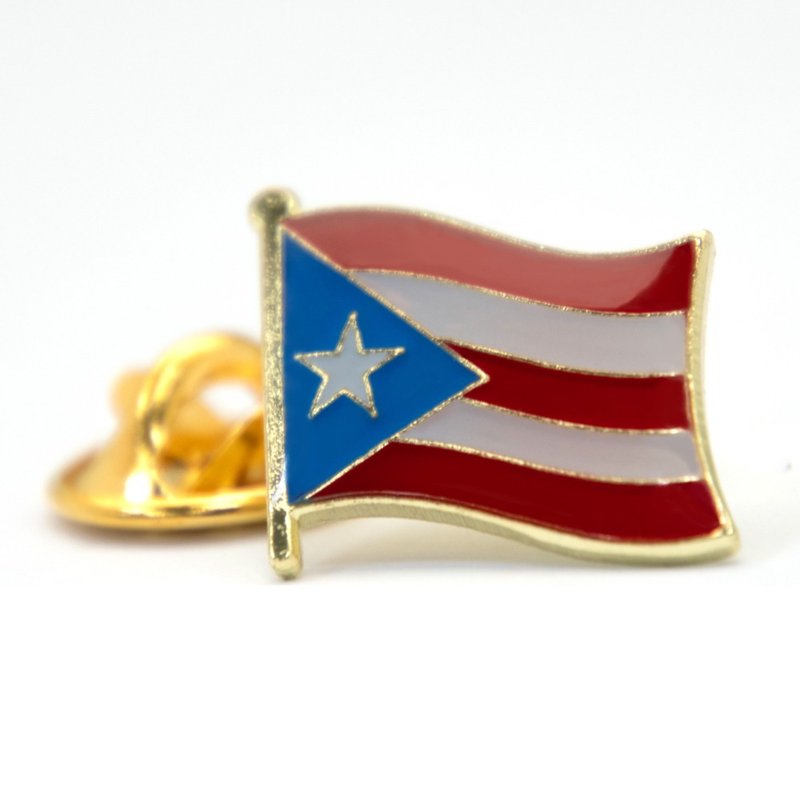 Puerto Rico 波多黎各国旗金属胸针 国家胸徽 西装 纪念饰品 纪念 - 胸针 - 其他材质 多色