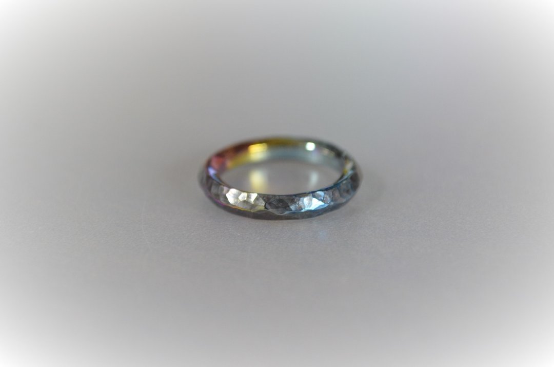 Titanium Ring No. 7, Rock, Pentagon, Rainbow - 戒指 - 其他金属 多色