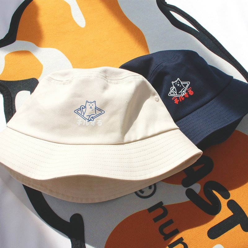 猫株式会社 チルするChill Meow 猫 渔夫帽 Bucket Hat - 帽子 - 棉．麻 多色