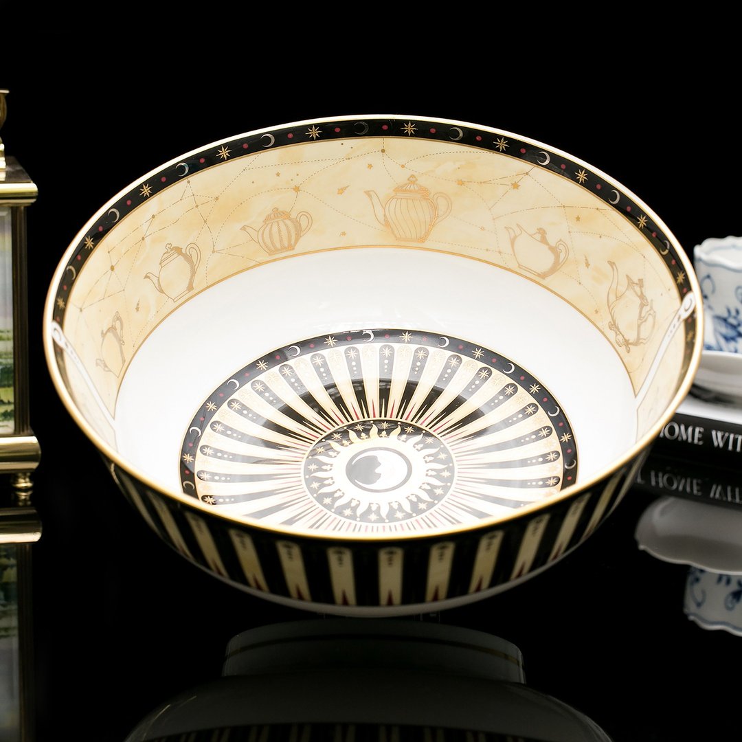 【Royal Worcester 典藏之作】2001年千禧日月星辰限量骨瓷碗花盆 - 花瓶/陶器 - 瓷 