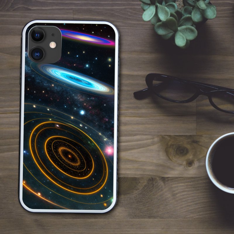 描绘美丽圆形宇宙的神秘多彩手机壳【强化玻璃处理】支持iPhone16 - 手机壳/手机套 - 塑料 多色