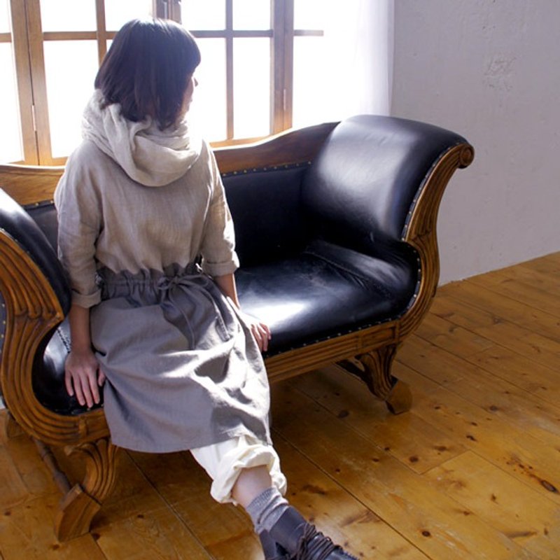 SALE 30% OFF【armoire*】100% 亚麻材质七分袖洋装 [gnm-44] - 洋装/连衣裙 - 棉．麻 