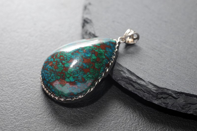 凤凰石坠链F1/硅孔雀石/ 矿石/饰品/驱除负能量/调节/舒缓/ - 项链 - 半宝石 