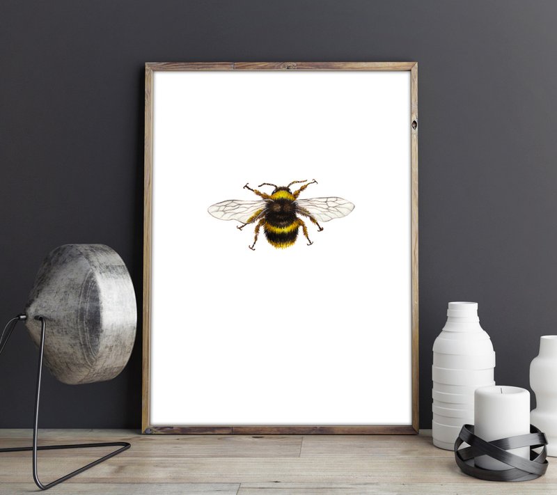 【大黄蜂】限量版复制画 | 简约工作室挂画 | 蜜蜂水彩画昆虫世界 - 海报/装饰画/版画 - 纸 