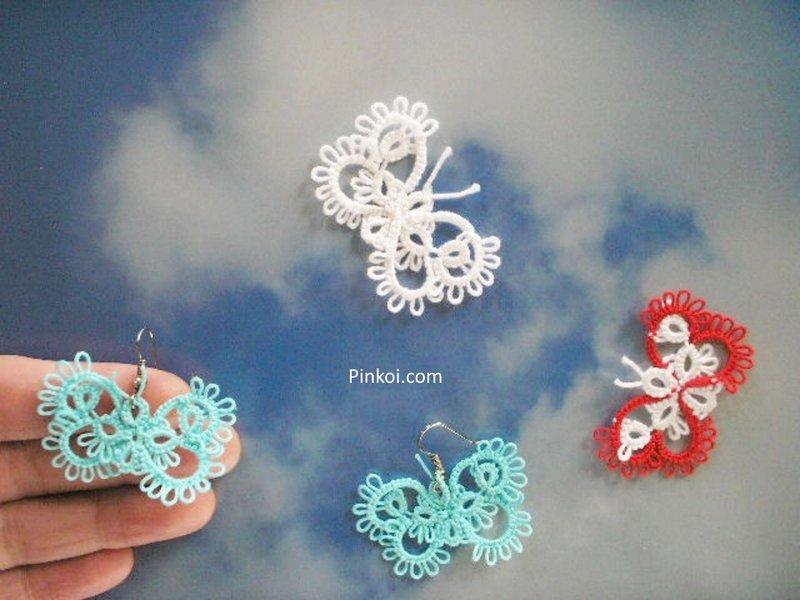 Tatting pattern butterfly, earrings. PDF digital download. - 手工艺教程/工具书 - 其他材质 