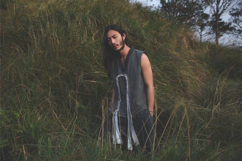 ANYGUY / Alan Hu 2017 S/S 和式领接布流苏背心 - 男装上衣/T 恤 - 棉．麻 黑色