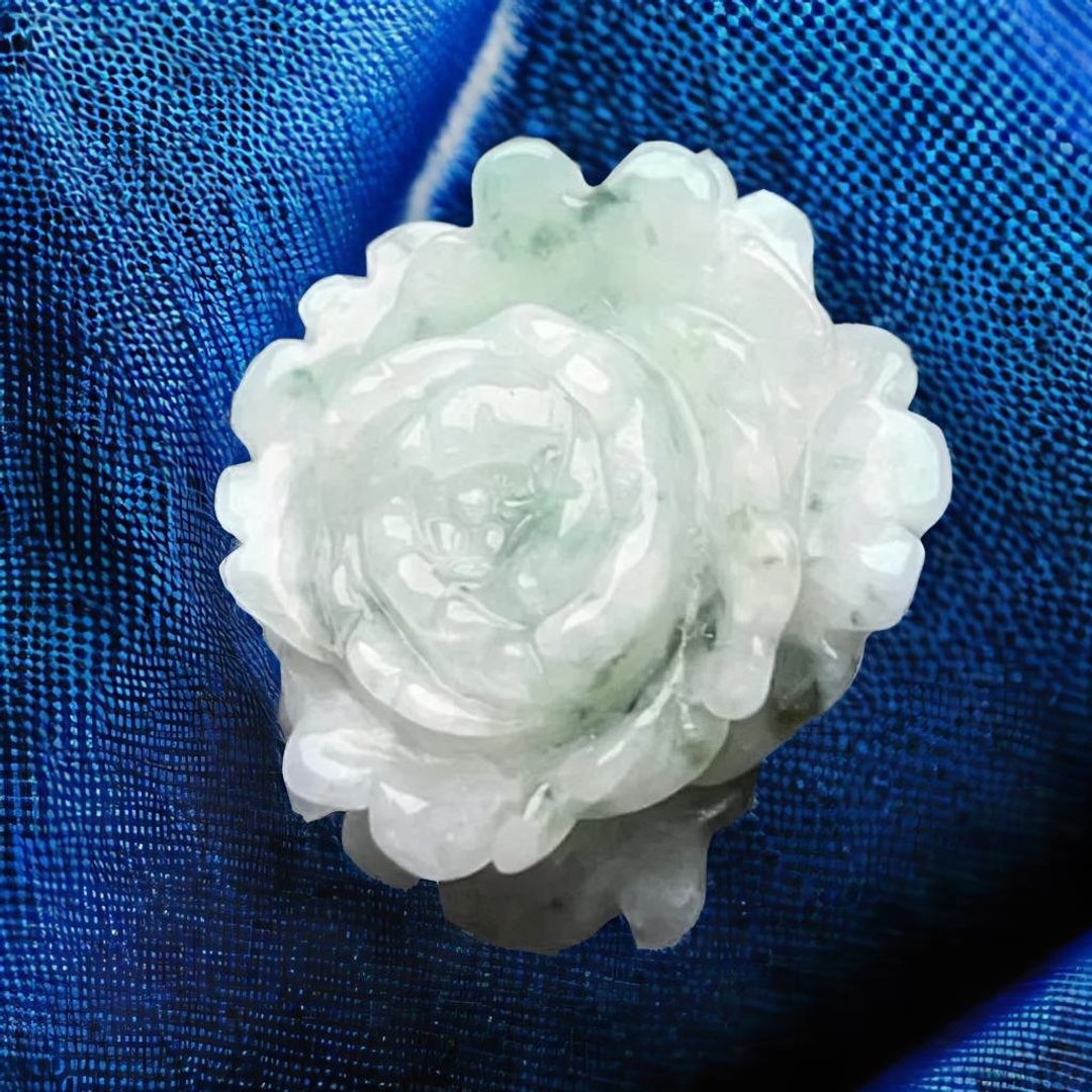 飘绿花翡翠牡丹花 | 天然缅甸玉翡翠A货 | 送礼 - 金工/饰品 - 玉石 多色