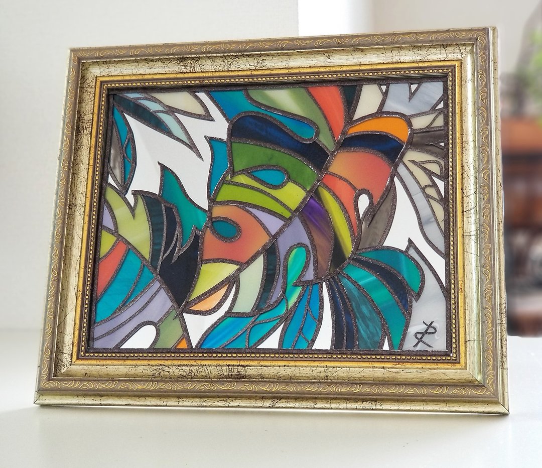 Antique gold interior mirror　Tropical island - 海报/装饰画/版画 - 玻璃 多色