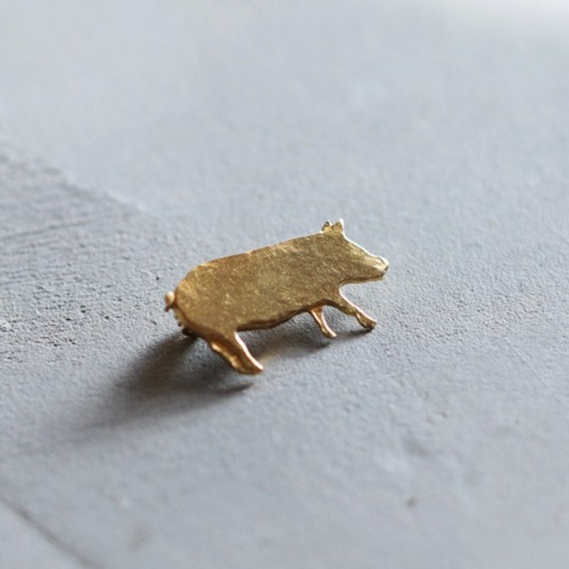 小猪 | 胸针 | B049 - 胸针 - 其他金属 金色