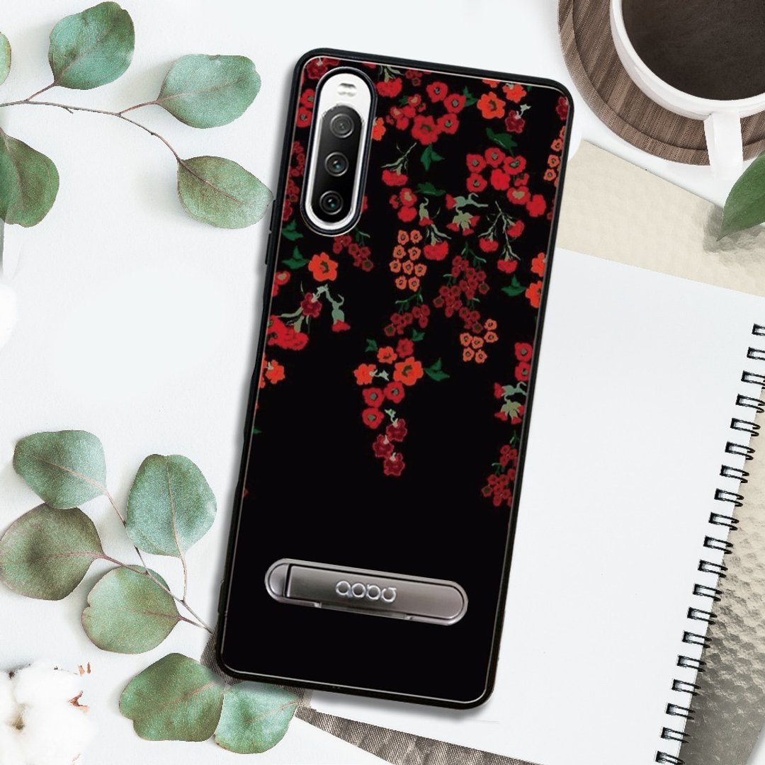 Sony Xperia 10 IV 减震立架手机壳-花语-千日红 - 手机壳/手机套 - 其他材质 多色