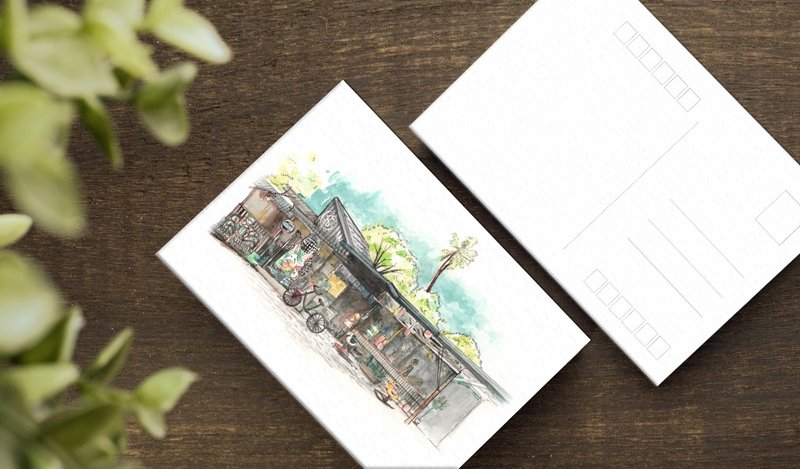 插画明信片－嘉义店家小铺纪录 - 卡片/明信片 - 纸 白色
