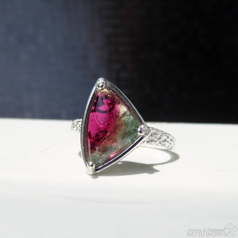 托帕石 戒指 / 粉绿双色托帕石戒指 lll - 戒指 - 宝石 红色