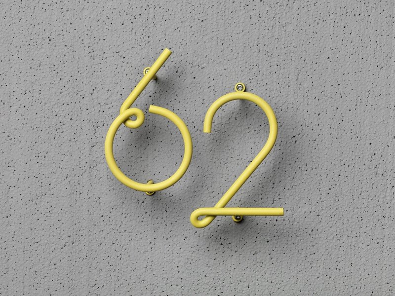 WIRE NUMBER 数字门牌 - 门帘/门牌 - 其他金属 黄色
