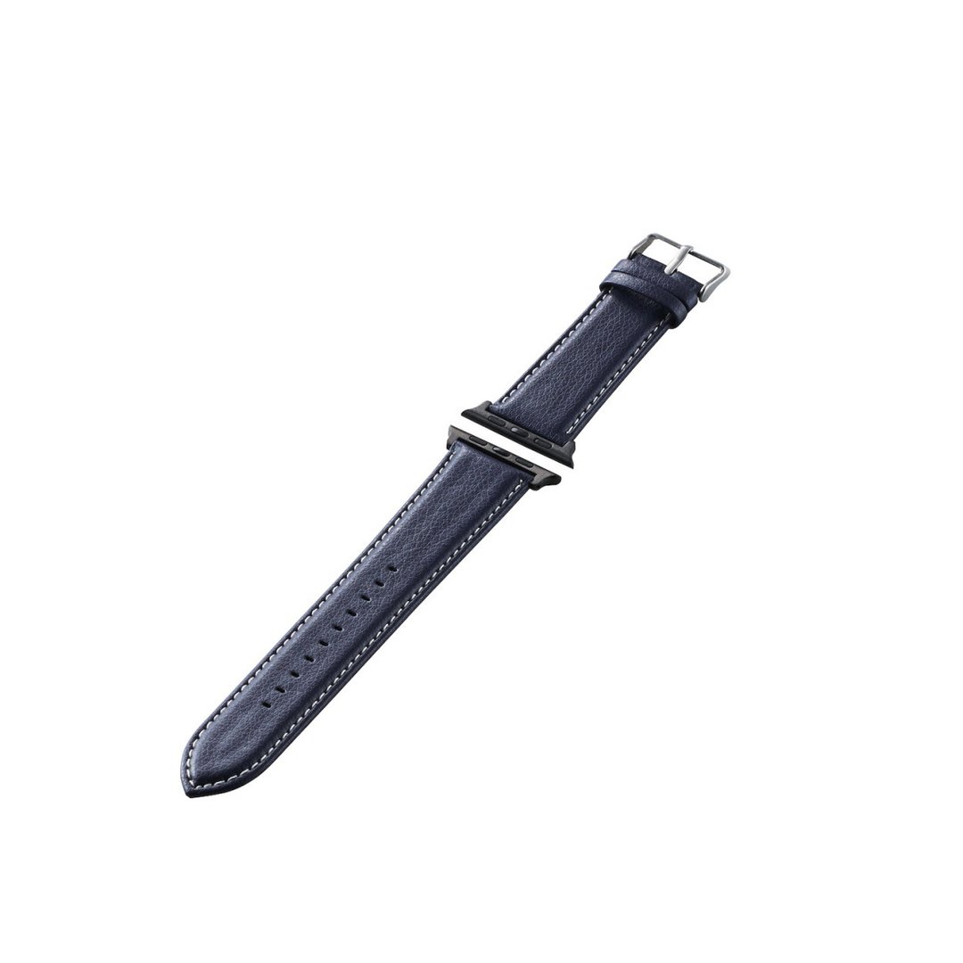 ELECOM Apple Watch 42mm 表带皮革 蓝色 - 表带 - 人造皮革 蓝色