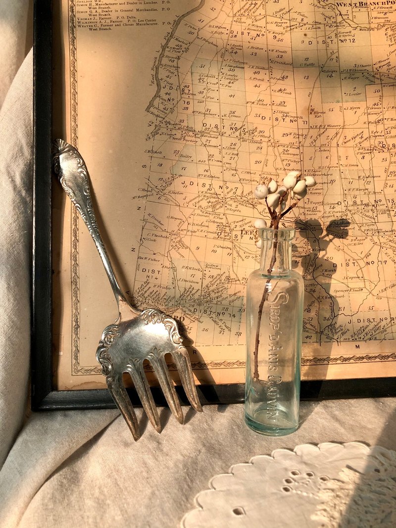 百年古董 1900年美国1881 Rogers镀银大叉子 - 餐刀/叉/匙组合 - 银 