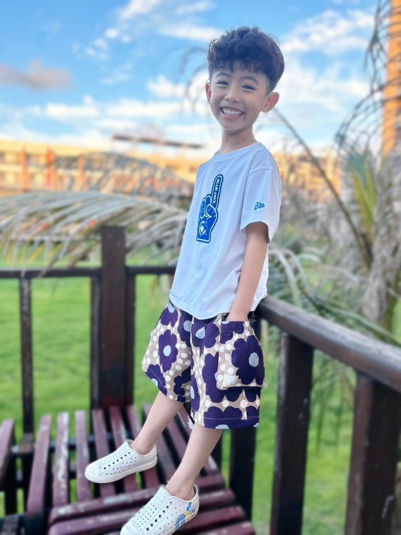 花朵果实 - 工装口袋短裤 - 童装裤 - 棉．麻 多色