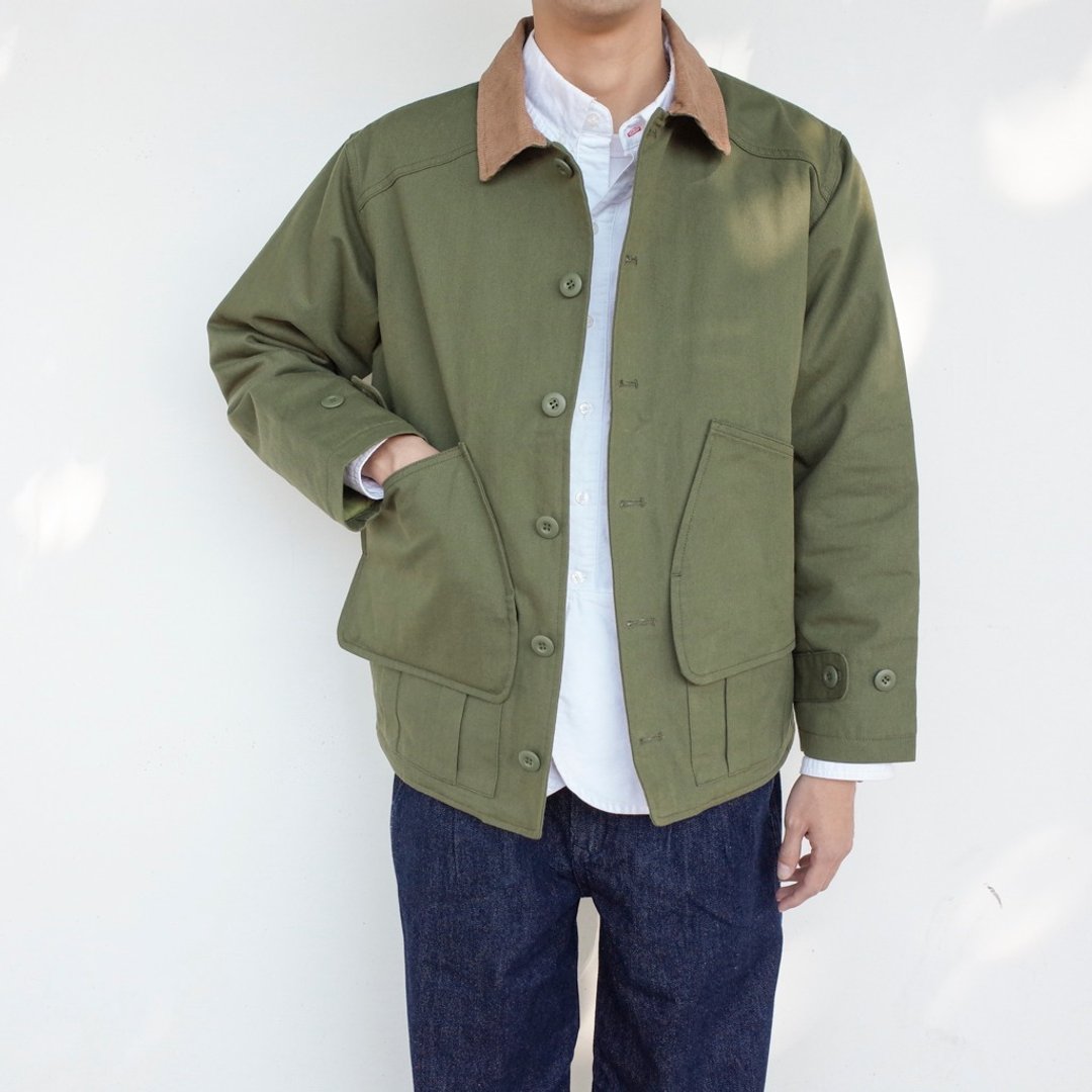 冬季 保暖夹棉厚外套 日系搭配潮流 工装多袋外套 FIELD JACKET - 男装外套 - 棉 绿色