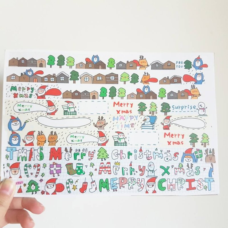 Ning's-三款圣诞节纸胶带组合 - 纸胶带 - 纸 