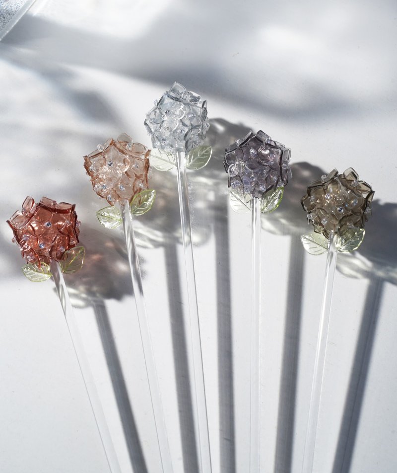 绣球花棒-装饰花|小龟手工-2022年限定色-雾 - 摆饰 - 树脂 多色