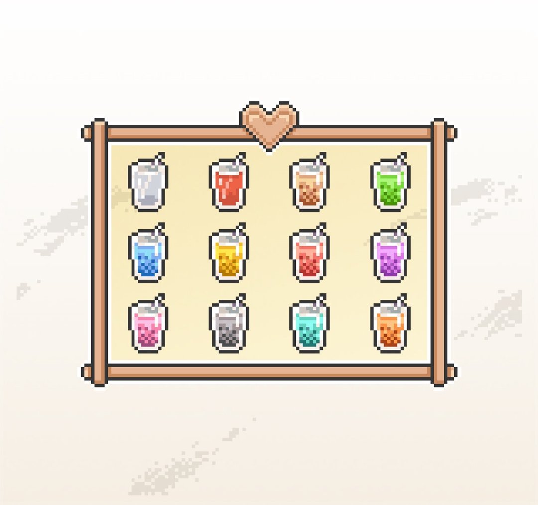 Twitch订阅者徽章及小奇点徽章/忠诚徽章/像素风/珍珠奶茶 - Logo 设计/图案设计 - 其他材质 