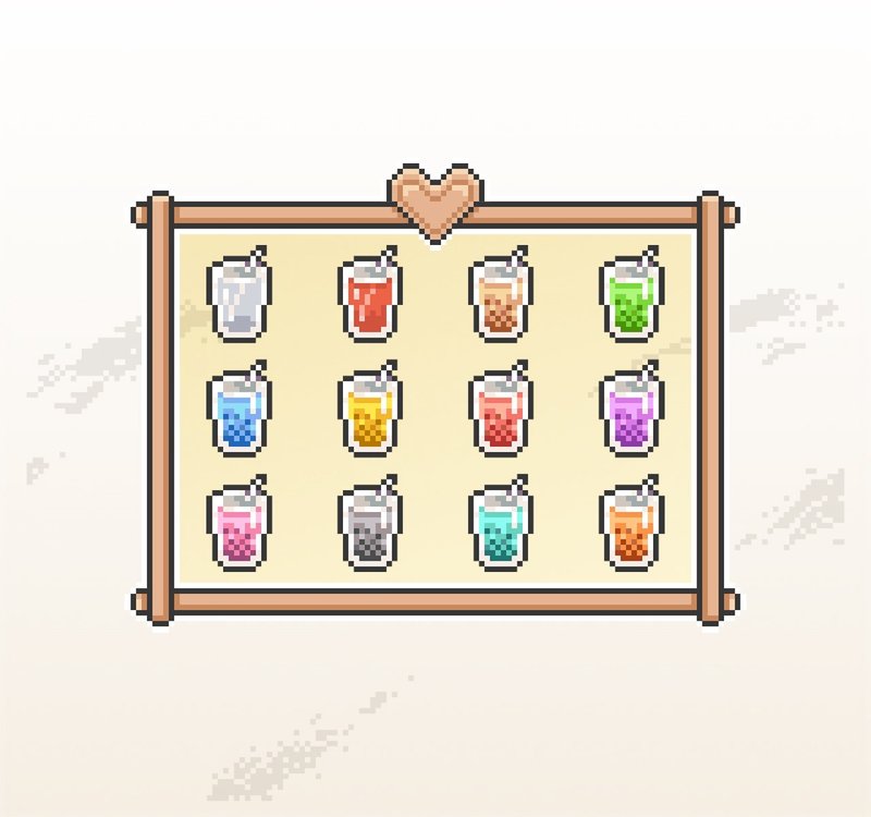 Twitch订阅者徽章及小奇点徽章/忠诚徽章/像素风/珍珠奶茶 - Logo 设计/图案设计 - 其他材质 