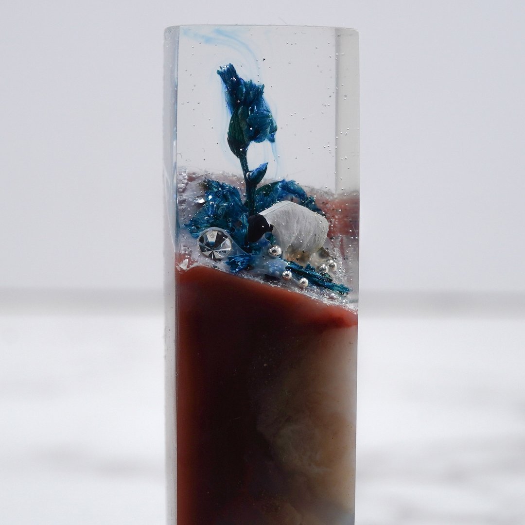 定制化手工印章-|永生花树脂印章 1.4 x 1.4 CM|篆刻印章 - 印章/印台 - 石头 