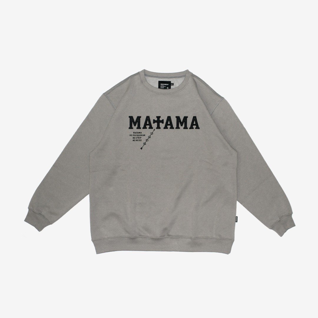 MATAMA 20 A/W 刺绣大学T / Electric Embroidery Sweatshirts GY - 男装上衣/T 恤 - 棉 灰色