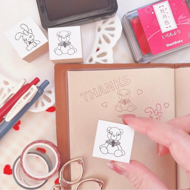 木制印章/贝蒂熊 - 印章/印台 - 木头 