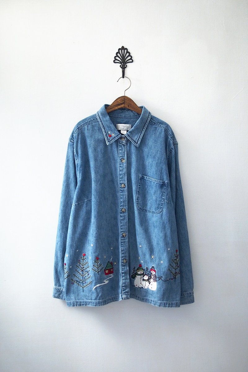 Banana Flyin’ ｜古着｜长袖 单宁 牛仔衬衫 - 女装上衣 - 棉．麻 