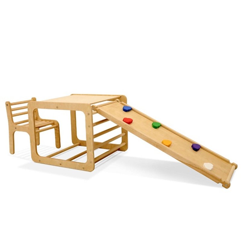 Cube set with a slide - 儿童家具 - 木头 多色