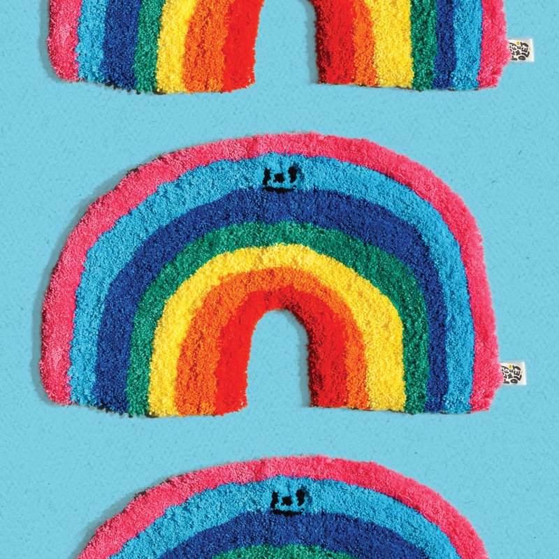 MADE TO ORDER - RAINBOW FLUFFY TUFTY RUG - 地垫/地毯 - 其他材质 多色