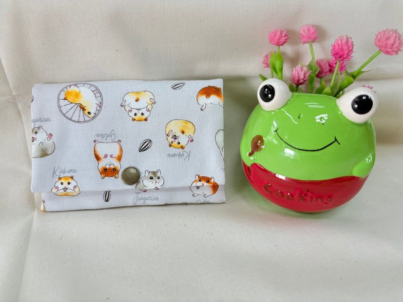 多层次零钱包-小仓鼠 - 零钱包 - 棉．麻 灰色