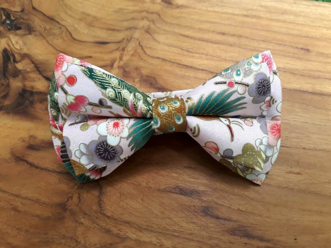 梅花孔雀 领结 Bow Ties - 领结/领巾 - 棉 粉红色