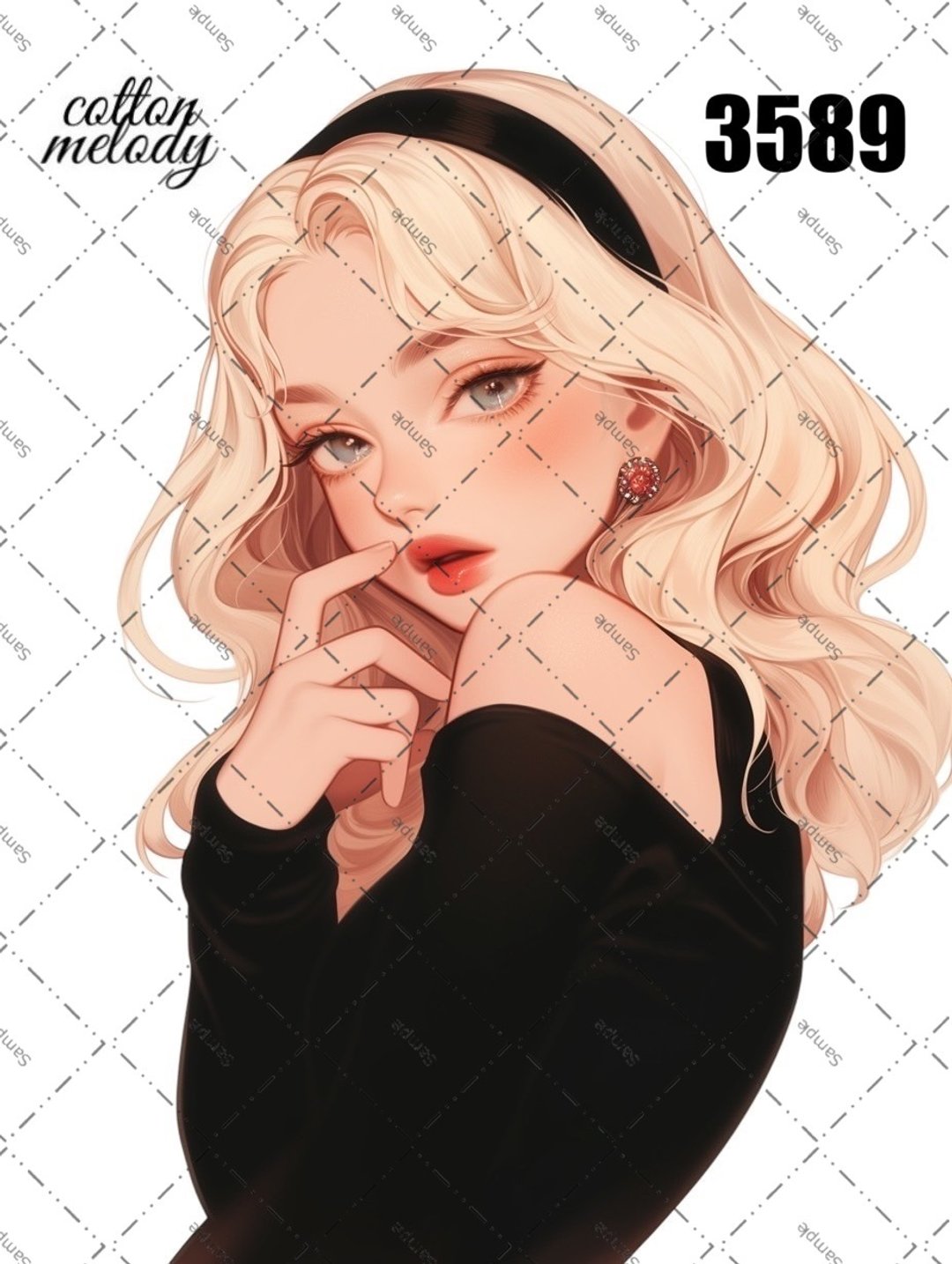 original sticker no.3589 人物贴纸 原创贴纸 原创人物贴纸 装饰贴纸 cotton melody - 贴纸 - 纸 