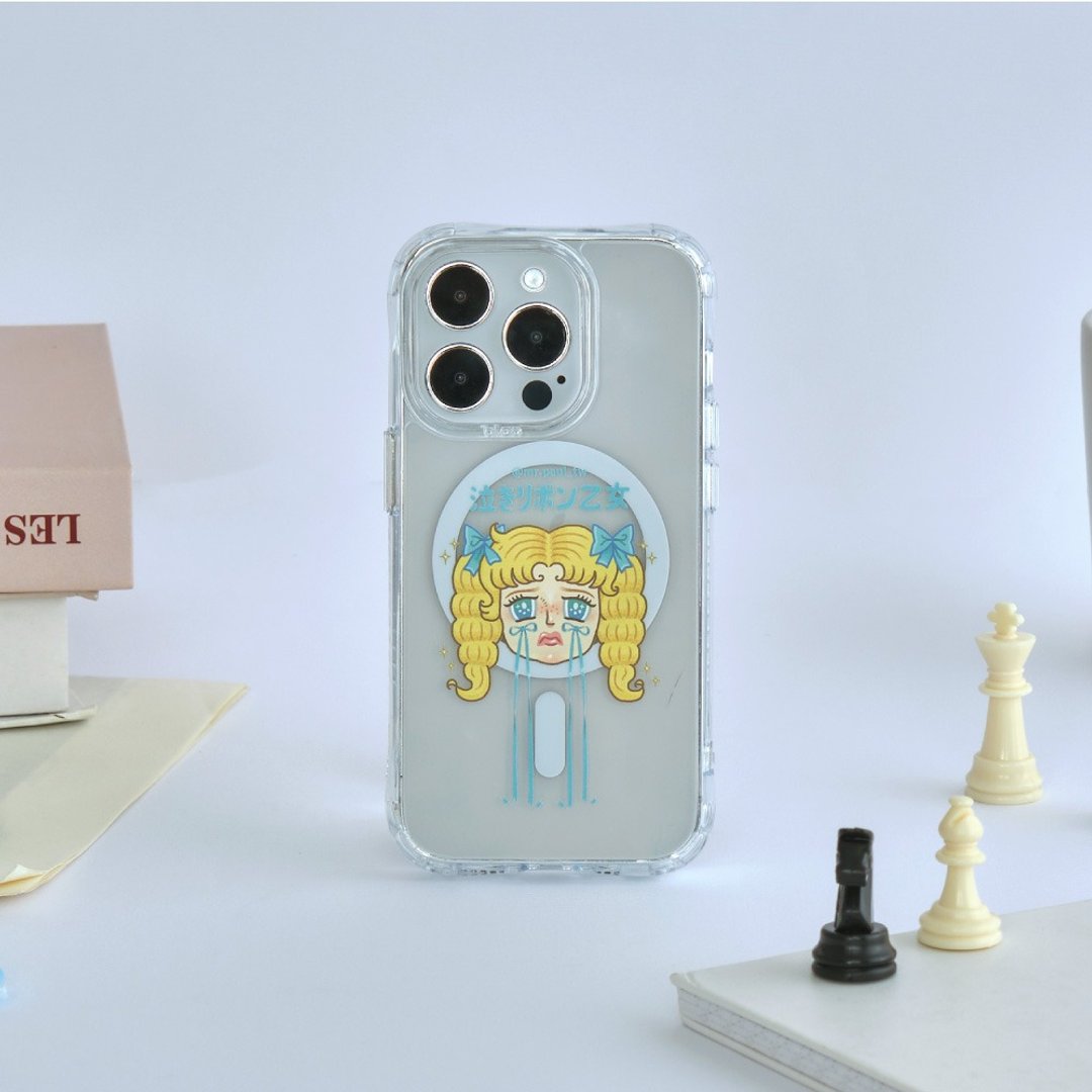 保罗先生哭哭缎带少女抗黄防摔MagSafe iPhone手机壳 - 手机壳/手机套 - 塑料 多色
