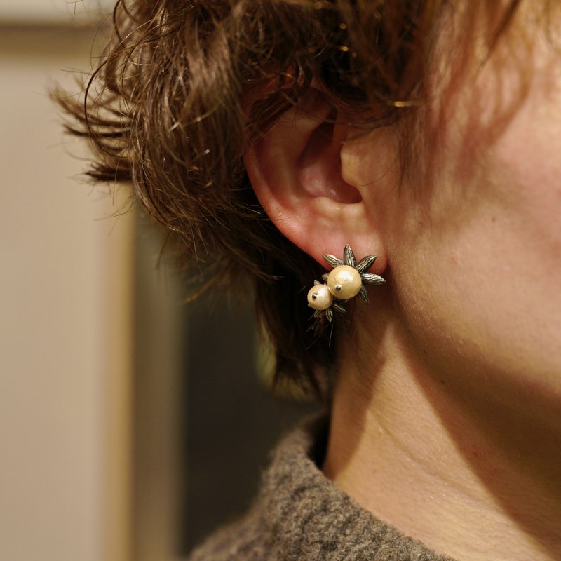 柳氏硬皮地星纯银耳环 双类型 - 耳环/耳夹 - 纯银 