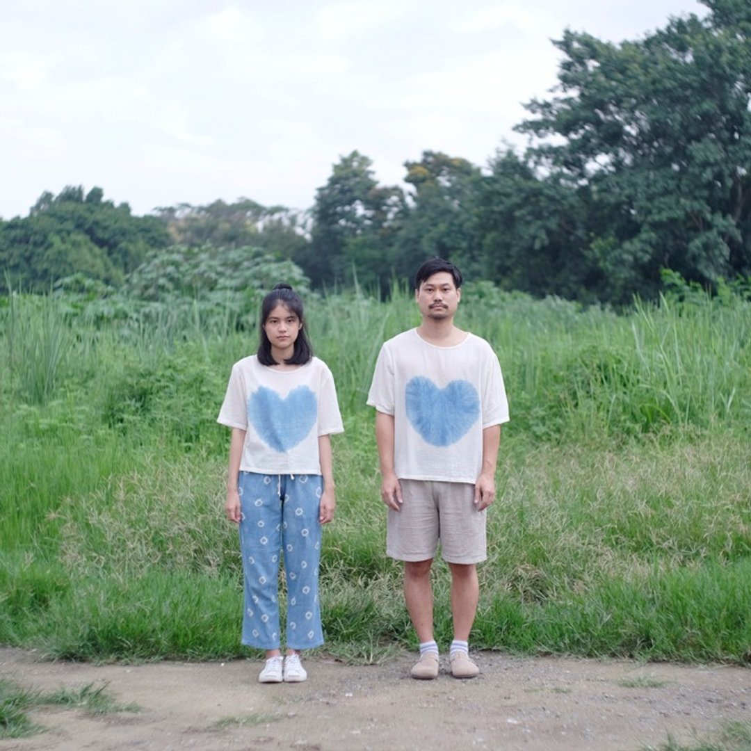 linnil: Cold heart 衬衫 / 天然靛蓝染 - 女装上衣 - 棉 蓝色