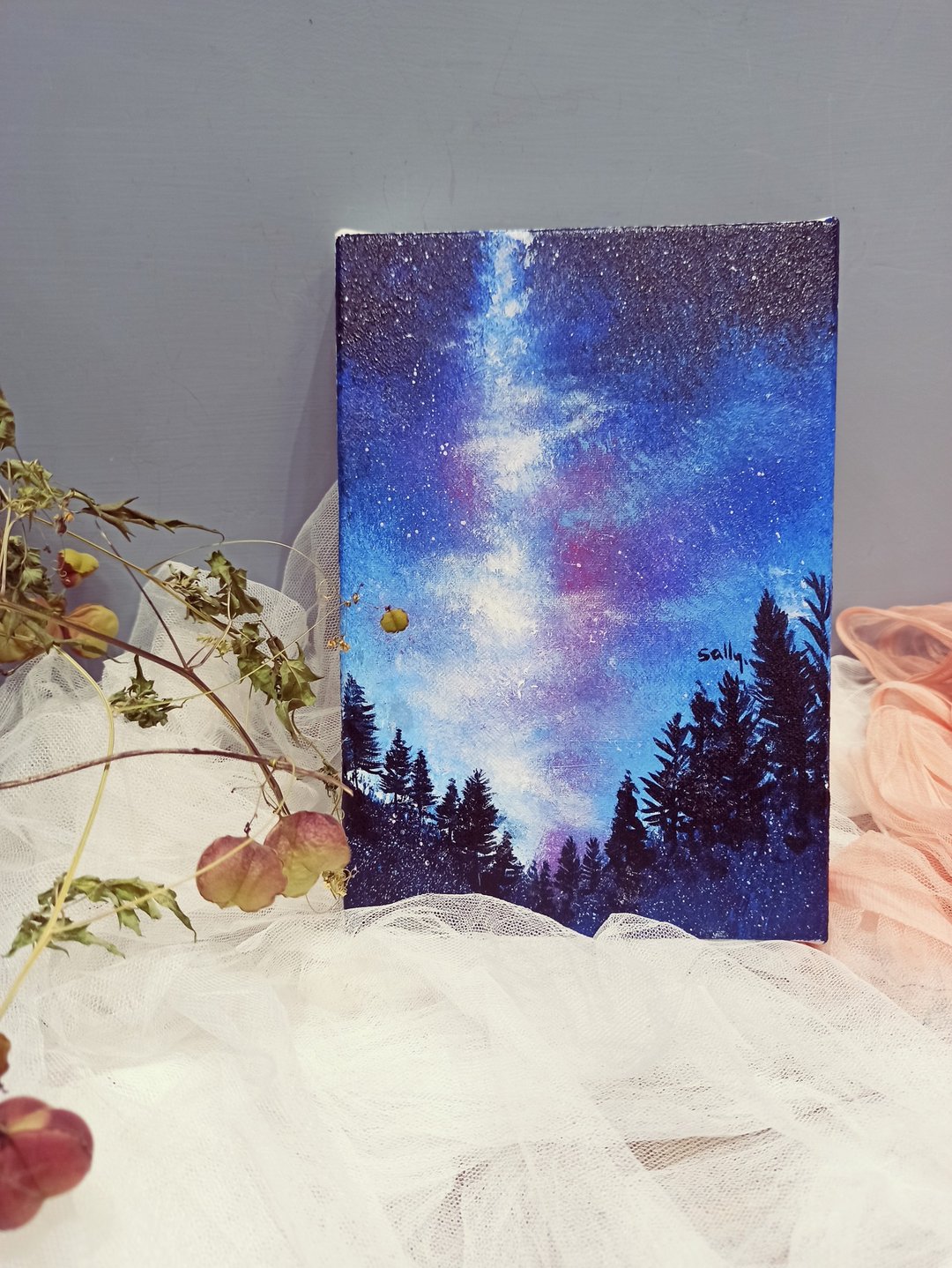压克力彩绘课-星空 沿河 夜空 情人节 体验 闺蜜 手作 礼物 - 插画/绘画/写字 - 棉 
