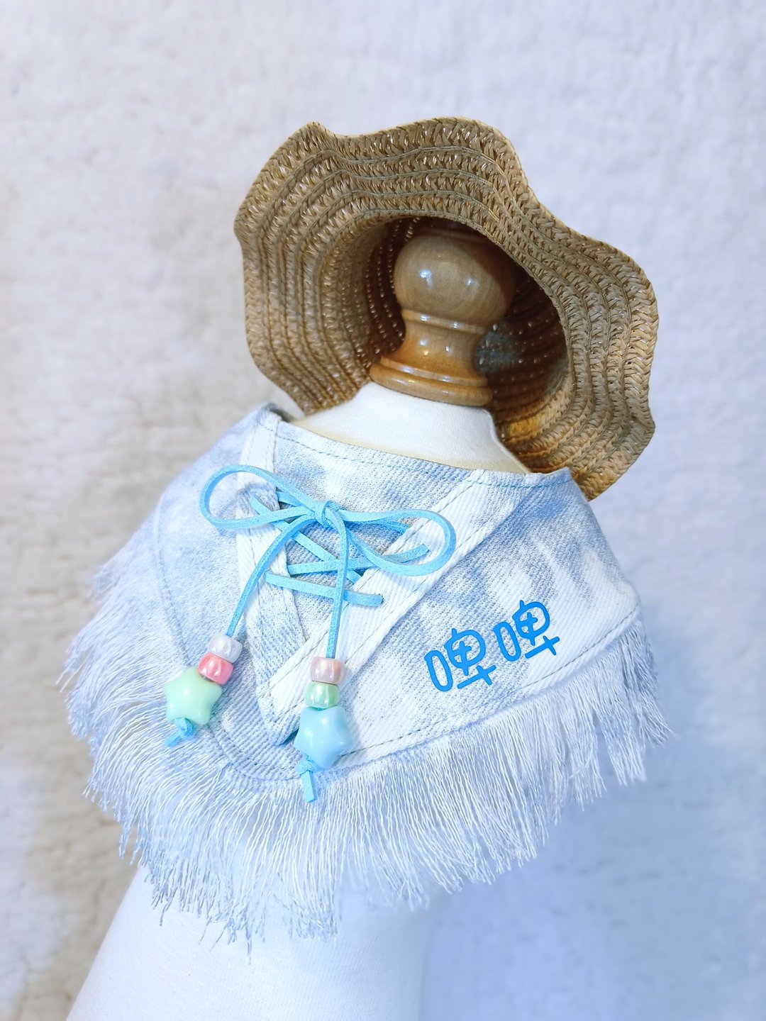 die Tye 扎染 民族流苏 牛仔风造型 颈饰 颈项 collar (可印名字) - 衣/帽 - 棉 蓝色