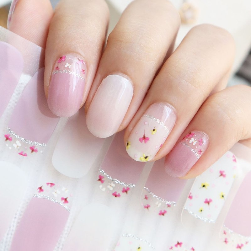 【Lunacaca凝胶指甲贴】C01026 飞花 轻松拆除|不伤真甲 - 指甲油/指甲贴 - 塑料 