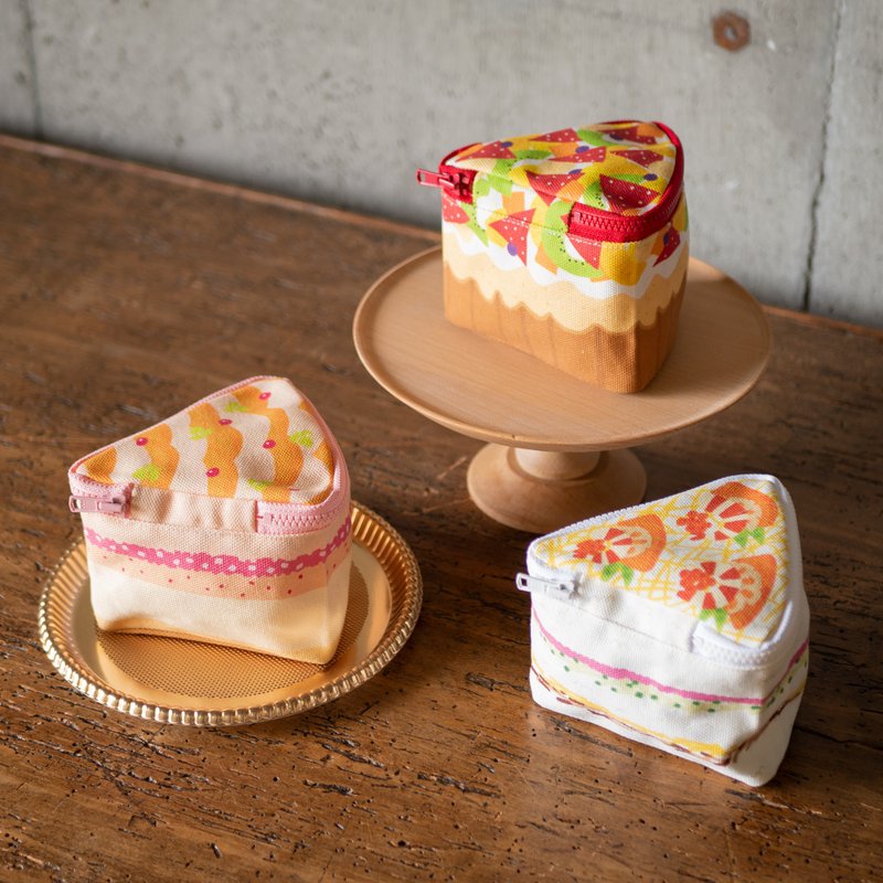 蛋糕造型小包 ver.2 - 化妆包/杂物包 - 棉．麻 白色