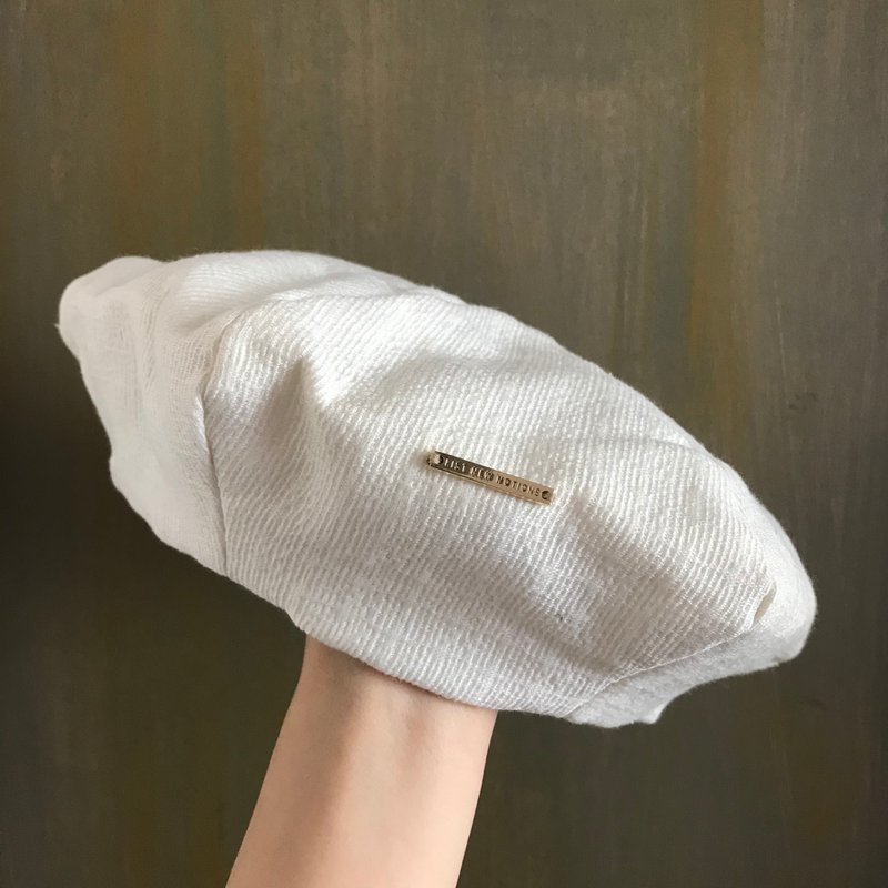 Beret 贝雷帽 | 画家帽 | 六边剪裁 | 白色 - 帽子 - 棉 白色