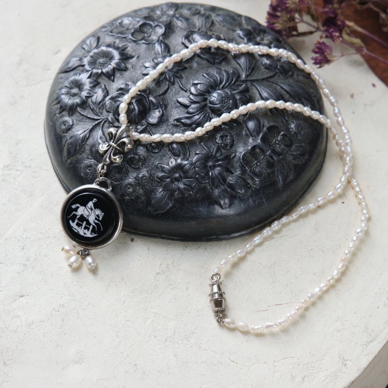 Isaac ll - 项链 - 珍珠 黑色