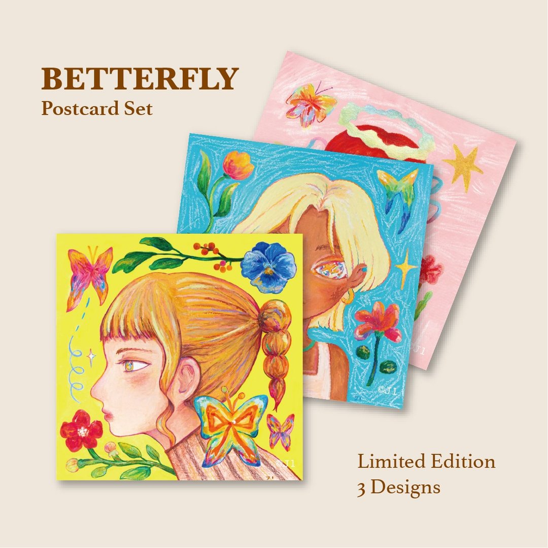 BETTERFLY 展览系列 / 方形明信片套组 - 3入 - 卡片/明信片 - 纸 
