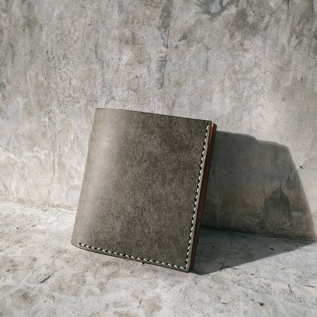 Men Wallet ( Pueblo + Veg. Tanned) - 皮夹/钱包 - 真皮 灰色