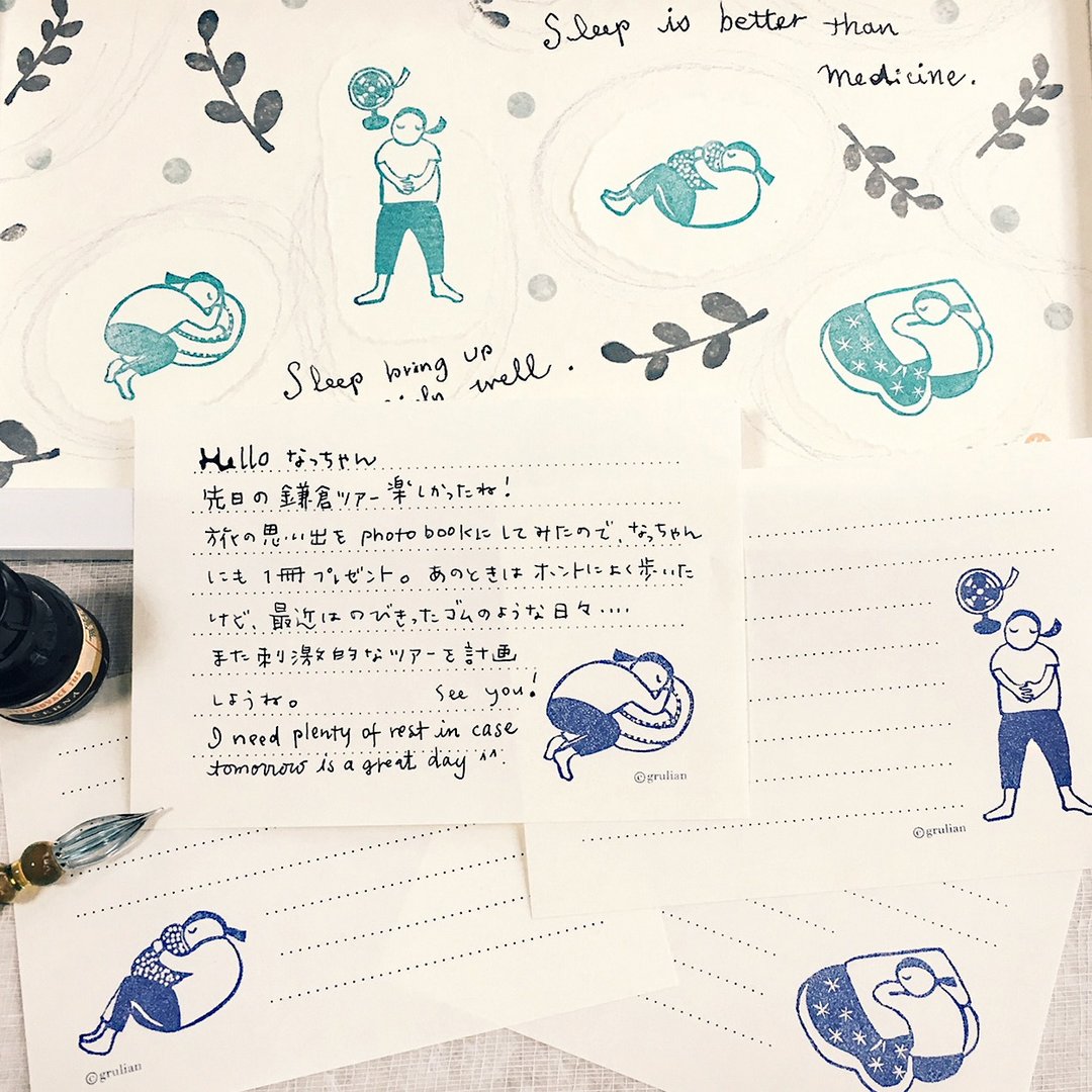 chokotto  mini  letter  【 sleepy  girls 】 - 信封/信纸 - 纸 